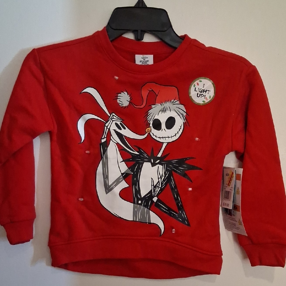 NWT Girls Disney NMBC Jack Skellington/Zero Light-up Sweater (NOT WORKING!!)